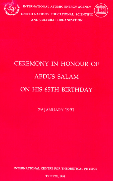Ceremony in honour of Abdus Salam on his 65th Birthday