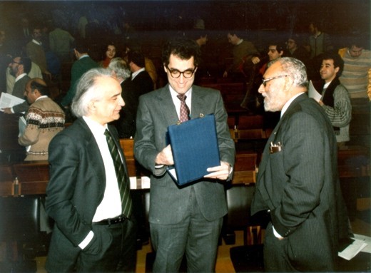 With Antonino Zichichi and Edward Witten, 1986 - big